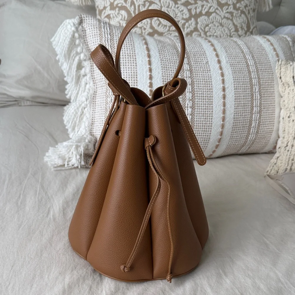 Polene Tan Leather Mini Bag with Gold Accents - Picture 2 of 5